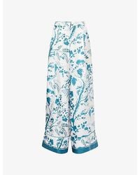 Erdem - Botanical-Print Wide-Leg Silk-Twill Pyjama Trousers - Lyst