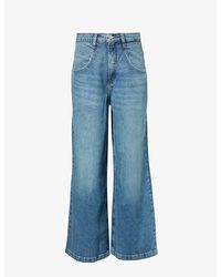 FRAME - The Skater Wide-leg High-rise Recycled-denim Jeans - Lyst