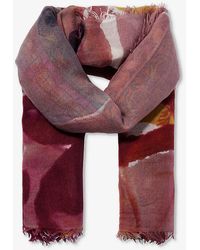 Dianora Salviati - Graphic-pattern Large Cashmere And Silk-blend Scarf - Lyst