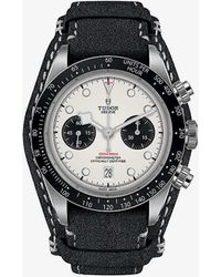 Tudor - M79360n-0006 Black Bay Chrono Stainless-steel And Leather Automatic Watch - Lyst