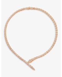 BVLGARI - Serpenti Viper 18ct Rose-gold And 5.26ct Diamond Necklace - Lyst