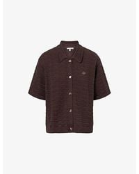 The Couture Club - Crochet Short-Sleeve Cotton-Knit Shirt - Lyst