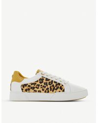 dune elsie leopard print trainers
