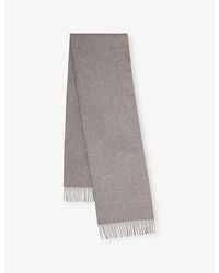Mulberry - Branded Fringed Wool Scarf - Lyst