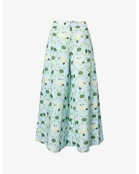 VERANDAH - Flared-Leg Cotton And Linen-Blend Trousers - Lyst