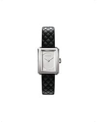 Chanel - H6401 Boy·friend Steel And Leather Quartz Watch - Lyst