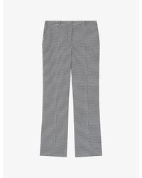 LK Bennett - Laurie Houndstooth-Pattern Bootcut-Leg Woven Trousers - Lyst