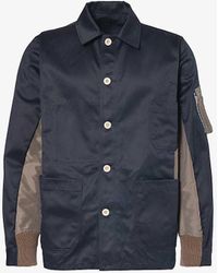 Sacai - Zip-pocket Contrast-panel Regular-fit Cotton Jacket - Lyst