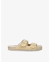 Manebí - Nordic Double-Strap Raffia Sandals - Lyst