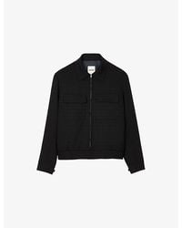 Sandro - Zip-Up Chest-Pocket Wool-Blend Jacket - Lyst