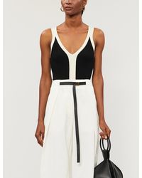 Sandro Nate Contrast-trim Knitted Body Suit - Black