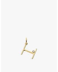 Monica Vinader - Initial H Solitaire Lab-Grown Diamond And 18Ct Vermeil Pendant Charm - Lyst