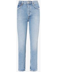 Agolde - Riley High-rise Cropped Stretch-recycled-denim Blend Jeans - Lyst