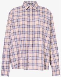 Acne Studios - Sarlie Checked Brand-appliqué Cotton Flannel Shirt - Lyst
