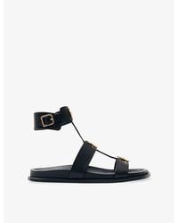 Alohas - Clarissa Embellished Flat Leather Sandals - Lyst