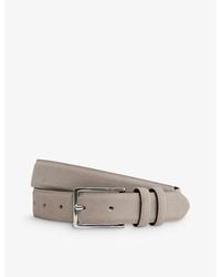 Reiss - Dante Adjustable-Buckle Suede-Leather Belt - Lyst