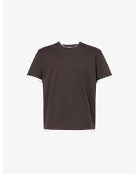 7 For All Mankind - Double-Layer Crew-Neck Cotton T-Shirt - Lyst