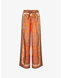 Zimmermann - Mahon Relaxed Silk Trousers - Lyst