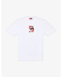 DIESEL - T-just-n11 Branded-print Cotton-jersey T-shirt - Lyst