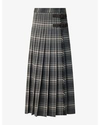 Weekend by Maxmara - Batavia Tartan Pleated Wool-Blend Long Skirt - Lyst