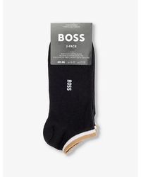 BOSS - Uni Striped Pack Of Two Cotton-blend Ankle-rise Socks - Lyst