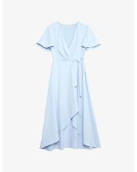Phase Eight - Julissa V-Neck Wrap Woven Midi Dress - Lyst