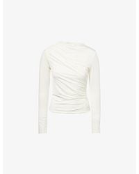 Anine Bing - Bray Ruched Stretch-Woven Top - Lyst