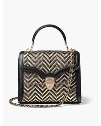 Aspinal of London - Mayfair Chevron-embroidered Leather Top-handle Bag - Lyst