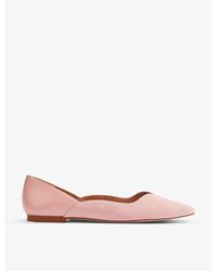 LK Bennett Iris Pointed-toe Leather Ballet Shoes - Pink