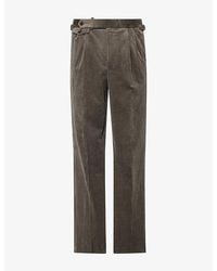 dunhill - Tapered Asymmetric Cotton-Blend Trousers - Lyst