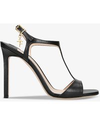 Tom Ford - Angelina Logo-charm Leather Heeled Sandals - Lyst