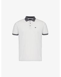 Emporio Armani - Brand-embroidered Relaxed-fit Cotton-pique Polo Shirt - Lyst