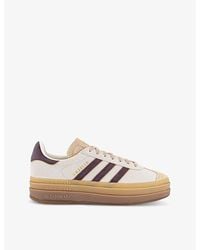 adidas - Gazelle Bold Brand-Stripe Suede Low-Top Trainers - Lyst