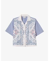 Claudie Pierlot - Striped Graphic-Print Cotton Shirt - Lyst
