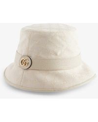 Gucci - Monogram-pattern Brand-plaque Canvas Bucket Hat - Lyst