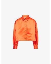 Frankie Shop - Arlen Boxy Satin Shirt - Lyst