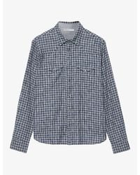 AllSaints - Court Checked Long-Sleeve Cotton Shirt - Lyst