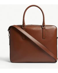 Sandro Downtown Pebbled Leather Briefcase - Brown
