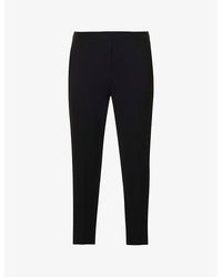 Theory - Treeca Relaxed-Fit Straight-Leg High-Rise Woven Trousers - Lyst