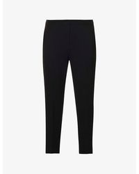 Theory - Treeca Relaxed-Fit Straight-Leg High-Rise Woven Trousers - Lyst