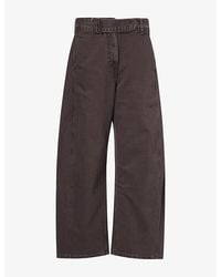 Magda Butrym - Belted Barrel-Leg Denim Jeans - Lyst