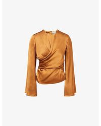 Isabel Marant - Neame Draped Satin Top - Lyst