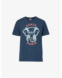 KENZO - Elephant Graphic-print Regular-fit Cotton-jersey T-shirt - Lyst