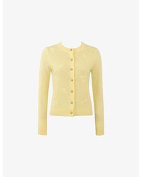 House Of Cb - Poppie Floral-Embroidered Wool And Cashmere-Blend Cardigan - Lyst