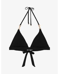 Reiss - Ria Halterneck Triangle Bikini Top - Lyst