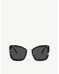 Miu Miu - Mu55vs Metal And Acetate Square-frame Sunglasses - Lyst