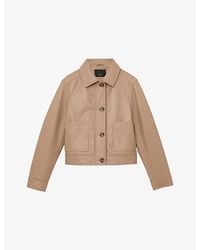 Reiss - Sonny Leather Trucker Jacket - Lyst