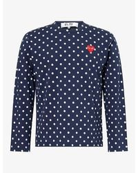 COMME DES GARÇONS PLAY - Polka Dot Heart Long-Sleeve Cotton-Jersey T-Shirt - Lyst