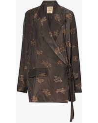 Uma Wang - Khloe Distressed-pattern Woven Jacket - Lyst