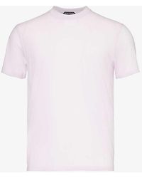 Tom Ford - Crewneck Ribbed-trim Cotton-blend Jersey T-shirt - Lyst